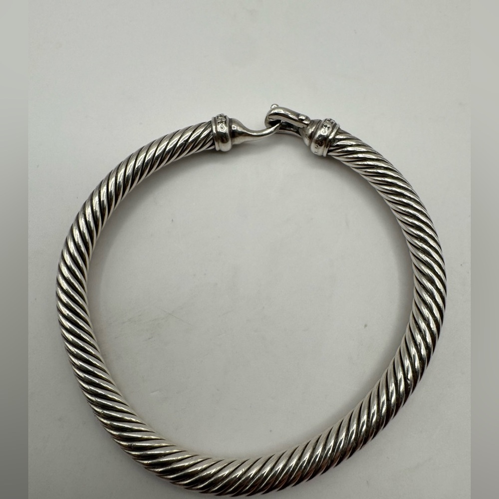David Yurman Diamond Buckle Classic Cable Bracelet
